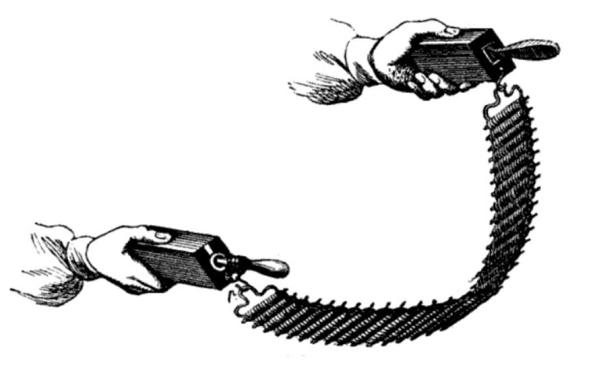 1856 illustration of Pulvermacher's Galvanic Chain
